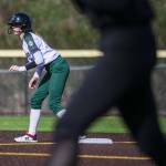 Mia Ediger waits to lead off during the game against Kamiak on Tuesday, April 11, 2023 in Everett, Washington. (Olivia Vanni / The Herald)