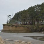 While one of the numerous perks of staying at Iron Springs Resort is easy beach access, it provides guests with a magnificent view of the cabins scattered on the cliff's edge. The orange hue of the cliff facade has spawned legends that Iron Springs was originally named so due to rich iron deposits in Copalis. (Allen Leister / The Daily World)