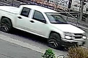 A 13-year-old Edmonds boy was injured in a shooting Saturday night in Edmonds. Police were looking for the suspect seen in a white Chevrolet Colorado pickup truck. (Courtesy of the Edmonds Police Department)