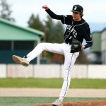 Jackson reliever Drew Pepin delivers a pitch with a big leg swing against Lake Stevens on Wednesday, April 26, 2023, in Lake Stevens, Washington. (Ryan Berry / The Herald)