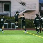 Jackson players celebrate a goal during the game against Glacier Peak on Friday, April 28, 2023 in Snohomish, Washington. (Olivia Vanni / The Herald)