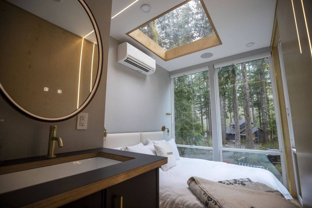 Inside the Sea Containers cabin. (Annie Barker / The Herald