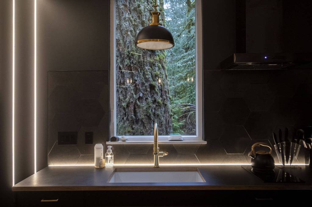 Inside The Sea Containers at the site of the Index Cabins, also known as The Pietsch Pit, in Index, Washington on Friday, March 31, 2023. (Annie Barker / The Herald