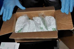 Fentanyl-laced pills — made to look like prescription oxycodone — were seized by law enforcement during a 2021 investigation into drug trafficking in Snohomish County. (U.S. Attorney’s Office)