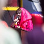 Zahra Abidi speaks at the Eid ul Adha celebation on Saturday, July 24, 2021 in Snohomish, Wash. (Olivia Vanni / The Herald)