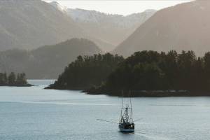 A troller fishes in Sitka Sound, Alaska on February 2, 2021. A ruling from a U.S. judge in Seattle could effectively shut down commercial king salmon trolling in Southeast Alaska — a valuable industry that supports some 1,500 fishermen — after a conservation group challenged the harvest as a threat to protected fish and the endangered killer whales that eat them. (James Poulson/Daily Sitka Sentinel via AP)