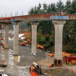 The Lynnwood Link light rail extension breached the 25% milestone for construction in Mountlake Terrace shot on Wednesday December 16, 2020. (Kevin Clark / The Herald)