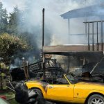 Everett Fire Department on scene of a 2-alarm house fire Monday at 11200 E Ibberson Dr. in Everett, Washington. (Everett Fire Department)