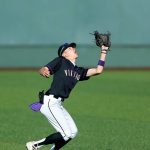 Lake Stevens Seth Mahler gets under a fly ball against Jackson during a Wesco 4A District 1/2 game on Thursday, May 11, 2023, at Funko Field in Everett, Washington. (Ryan Berry / The Herald)