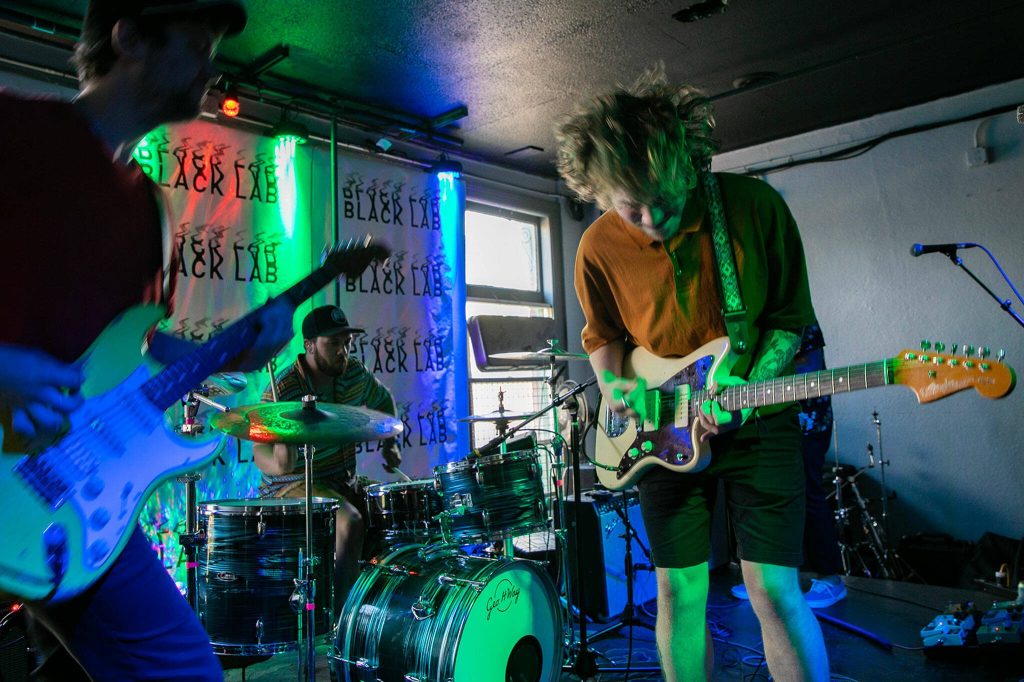 Lovely Colours open the evening at Black Lab during the opening night of Fishermans Village on Thursday, May 18, 2023, in downtown Everett, Washington. (Ryan Berry / The Herald)