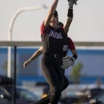 A Snohomish player catches the ball during a game between Mountlake Terrace and Snohomish at Phil Johnson Ballfields in Everett, Washington on Thursday, May 18, 2023. Snohomish won, 4-0. (Annie Barker / The Herald)