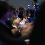 People clap for all the scholarship recipients at the end of the Rotary Club of Everett Awards on Monday, May 22, 2023 in Everett, Washington. (Olivia Vanni / The Herald)