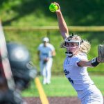 Glaicer Peak’s Faith Jordan pitches during the game against Eastlake on Friday, May 19, 2023 in Everett, Washington. (Olivia Vanni / The Herald)