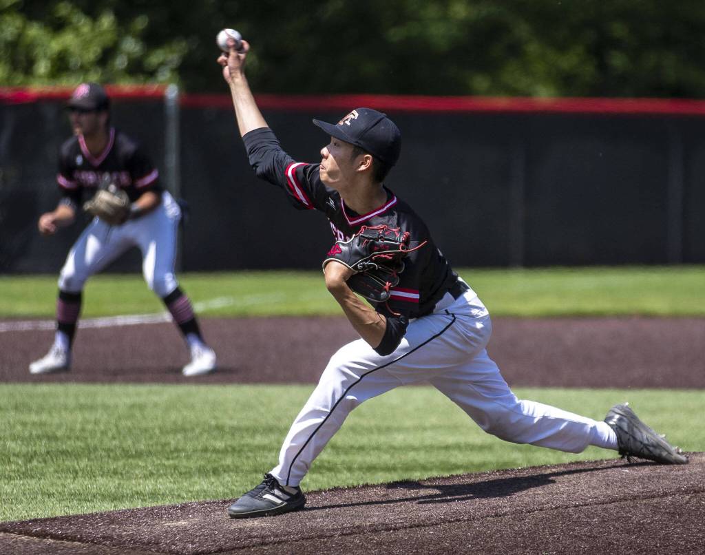 Scenes during a game between Mountlake Terrace and Lake Washington at Bannerwood Park in Bellevue on Saturday May 20, 2023. Lake Washington won, 6-0. (Annie Barker / The Herald)