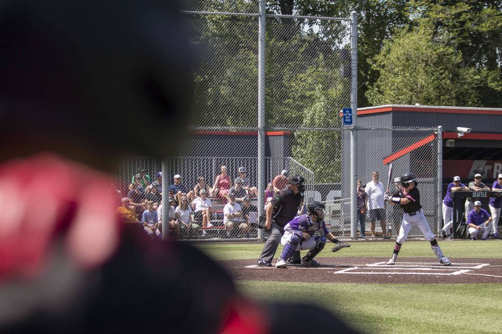 Scenes during a game between Mountlake Terrace and Lake Washington at Bannerwood Park in Bellevue on Saturday May 20, 2023. Lake Washington won, 6-0. (Annie Barker / The Herald)