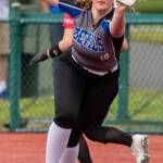 Walls Wallas Clarabelle Hall (18) catches during a game between Snohomish and Walla Walla at the Lacey-Thurston County Regional Athletic Complex in Olympia, Washington on Saturday, May 27, 2023. Snohomish won, 7-3. (Annie Barker / The Herald)