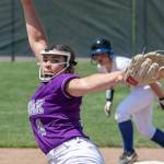 Kamiaks Ally Boulger (4) pitches in the fifth inning during a 4A state softball consolation game against Bothell on Saturday in Richland. (TJ Mullinax / For The Herald)