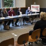 Panelists from different areas of mental health care speak at the Herald Forum about mental health care on Wednesday, May 31, 2023 in Snohomish, Washington. (Olivia Vanni / The Herald)