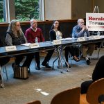 Panelists from different areas of mental health care speak at the Herald Forum about mental health care on Wednesday, May 31, 2023 in Snohomish, Washington. (Olivia Vanni / The Herald)