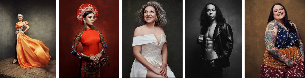 A sample of the portraits from Simon Diez Photography Studio. Clients are welcome to bring their own clothes or try items from the studios couture closet. Photo credit: Simon Diez