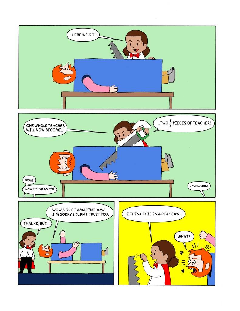 A page from I Hate Math, a comic book written and illustrated by Challenger Elementary 3rd grade teacher Ian Brown. (Photo provided by Ian Brown)
