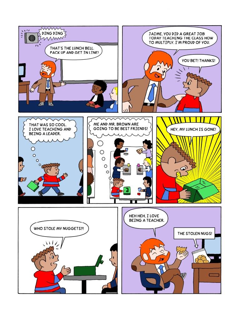 A page from I Hate Math, a comic book written and illustrated by Challenger Elementary third grade teacher Ian Brown. (Photo provided by Ian Brown)