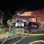 A house fire damaged two homes around 1:30 a.m. Tuesday, June 6, 2023 in Marysville, Washington. (Photo provided by Marysville Fire District)