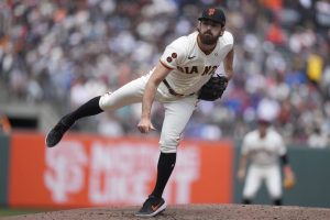 San Francisco Giants' Ryan Walker during a baseball game against the Chicago Cubs in San Francisco, Sunday, June 11, 2023. (AP Photo/Jeff Chiu)