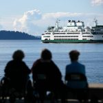 A ferry heads out from Mukilteo towards Clinton during the evening commute Thursday, June 16, 2022, in Mukilteo, Washington. (Ryan Berry / The Herald)