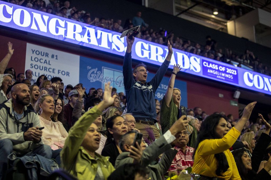 Scenes from the Jackson High School graduation ceremony at Angel of the Winds in Everett, Washington on Saturday, June 17, 2023. (Annie Barker / The Herald)