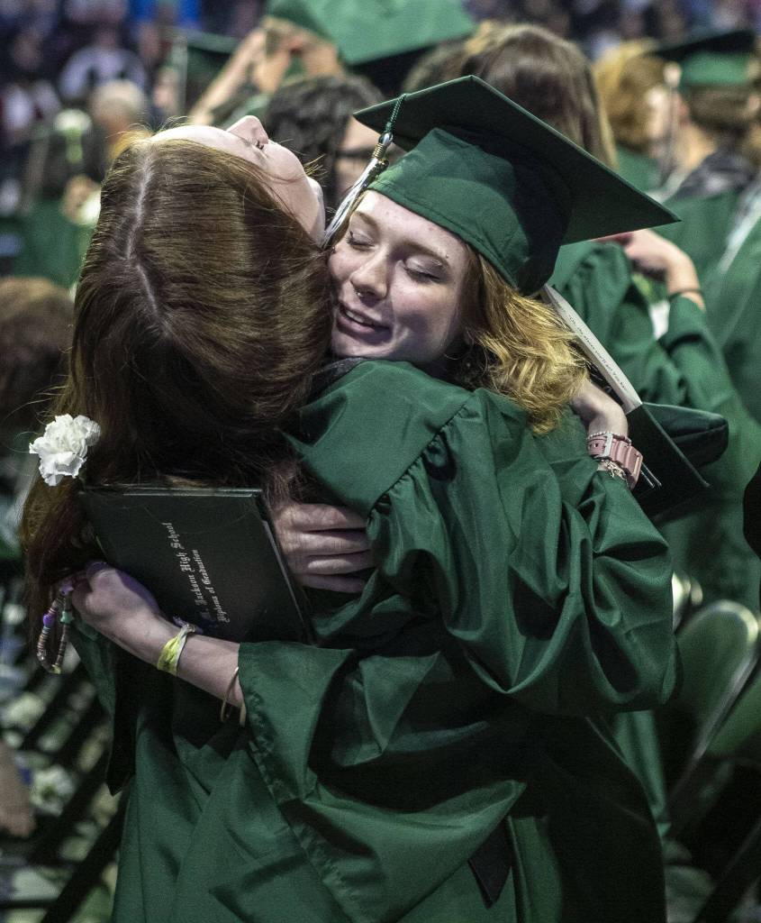 Scenes from the Jackson High School graduation ceremony at Angel of the Winds in Everett, Washington on Saturday, June 17, 2023. (Annie Barker / The Herald)