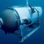 This undated photo provided by OceanGate Expeditions in June 2021 shows the company's Titan submersible. A massive search and rescue operation is underway to find the vessel that went missing Sunday on a trip to view the wreckage of the Titan. (OceanGate Expeditions via AP)