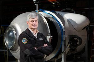 Stockton Rush, OceanGate CEO, in front of Titan, on Monday, March 12, 2018 in Everett, Wa. (Andy Bronson / The Herald)