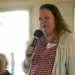 Kimberly Wooten, with the Washington Department of Ecology, responds to a question regarding PFAS found on Whidbey Island during a public forum at the Coupeville Recreation Hall on June 22, 2023, in Coupeville, Washington. (Ryan Berry / The Herald)