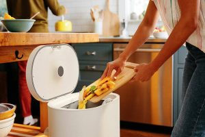 Mill's electric kitchen bin dries and grinds food waste which is then processed and turned into commercial chicken feed. (Provided photo)