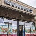 Outside of Dizayus African Market along Everett Mall Way on Wednesday, June 21, 2023 in Everett, Washington. (Olivia Vanni / The Herald)