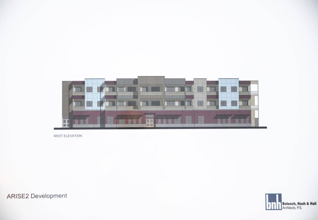 A project layout of proposed construction of a new childcare and early learning facility at Rise Up Academy on Thursday, July 6, 2023 in Everett, Washington. (Olivia Vanni / The Herald)