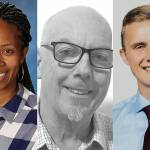 Junelle Lewis, left, Will Schlegel and Jacob Walker