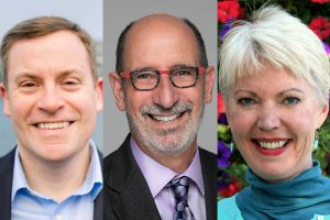 Mike Nelson, left, Mike Rosen and Diane Buckshnis.