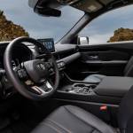 Orange-accented synthetic leather upholstery is a special feature of the 2023 Honda Pilot TrailSport interior. (Honda)