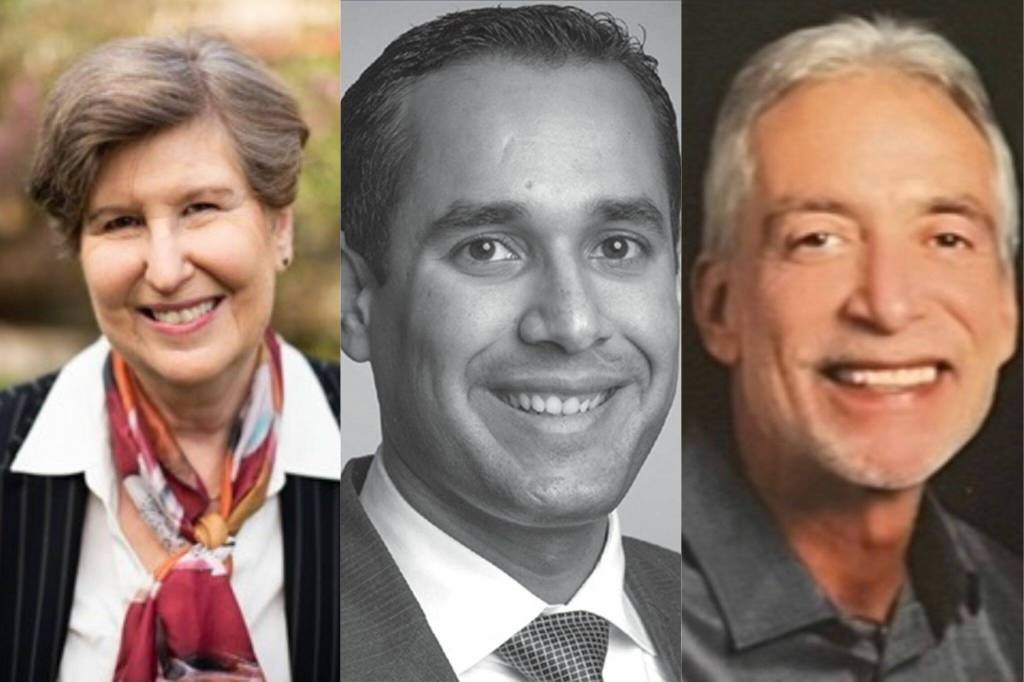 (L-R) Nancy Katims, Arjun Kathuria, Nicholas Jenkins