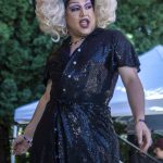 Jennavesia Touché performs during the second annual Arlington Pride at Legion Memorial Park in Arlington, Washington on Saturday, July 22, 2023. (Annie Barker / The Herald)