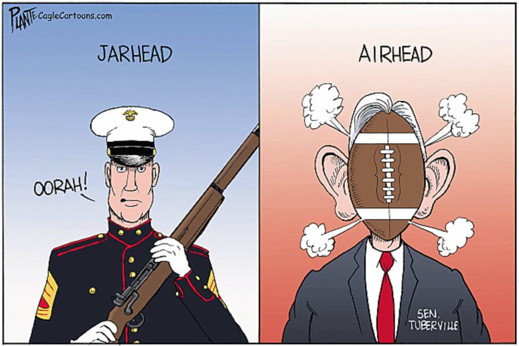 Oorah Marine Corps, military, Senator Tommy Tuberville, GOP, RNC, Republican Party, ego, attracting attention, blocking promotions, brass, leadership, hurting  military readiness, former football coach