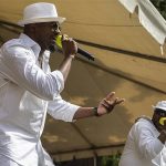 Willie Will and Jazz Digga perform during the Nubian Jam at Forest Park in Everett, Washington on Saturday, July 29, 2023. (Annie Barker / The Herald)