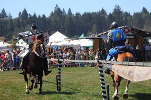 Two Knights joust at the Washington Midsummer Renaissance Faire. Richard Doyle / Washington Midsummer Renaissance Faire photo