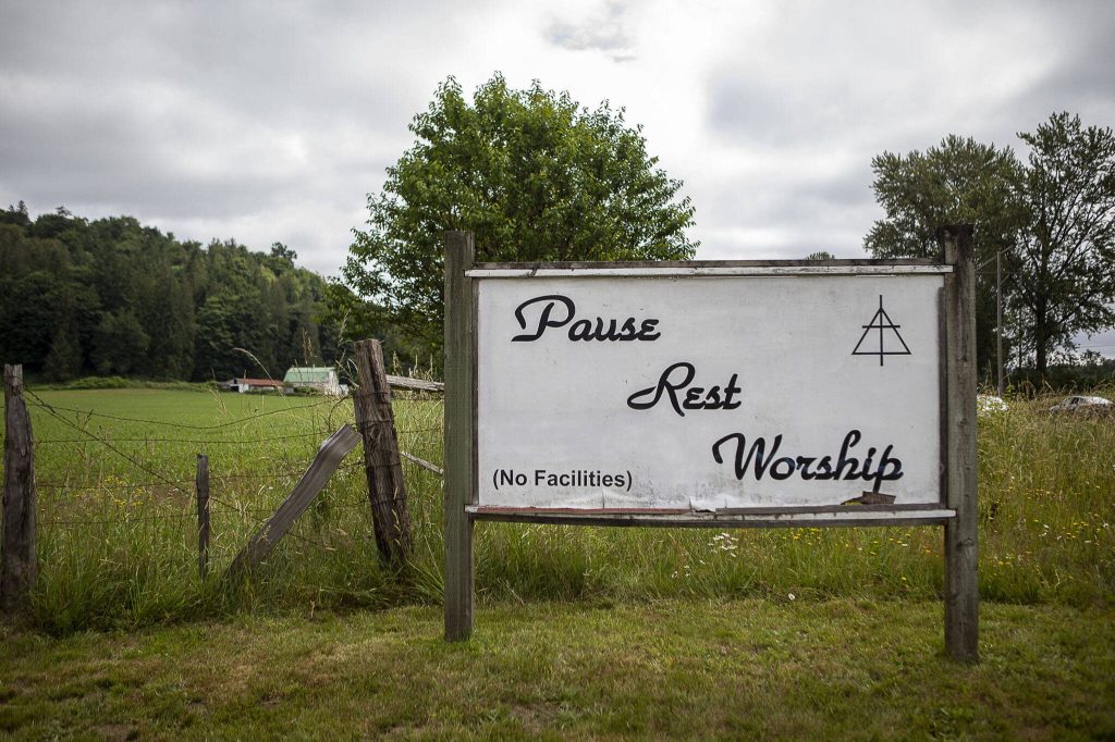 A sign at the Wayside Chapel. There are plans to replace it with a new sign after the renovation is complete. (Annie Barker / The Herald)