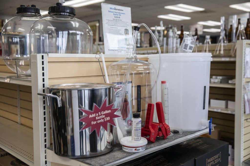 One of MicroHomebrews available homebrewer starter kits on Monday, Aug. 7, 2023 in Kenmore, Washington. (Olivia Vanni / The Herald)