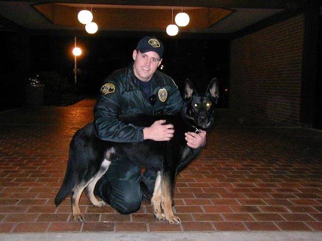 Cole Langdon with his police dog Tanner in 2007. (Photo provided by the Lynnwood Police Department)
