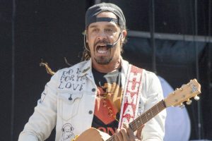 Michael Franti performs at the BottleRock Napa Valley Music Festival at Napa Valley Expo on Sunday, May 29, 2022, in Napa, Calif. (Photo by Amy Harris/Invision/AP)