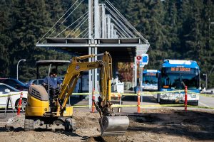 Construction continues for the Orange Line at McCollum Park and Ride on Thursday, Oct. 13, 2022 in Everett, Washington. (Olivia Vanni / The Herald)